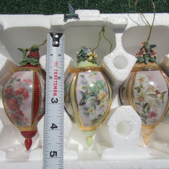 3 Bradford Editions Lena Liu Glorious Gardens Christmas Ornaments Set - Picture 5 of 8